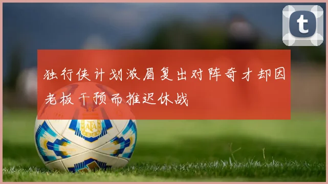 独行侠计划浓眉复出对阵奇才却因老板干预而推迟休战